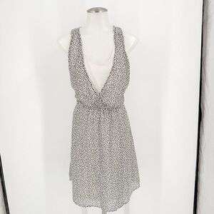 HM Black and White Ruched Backless Mini Sundress